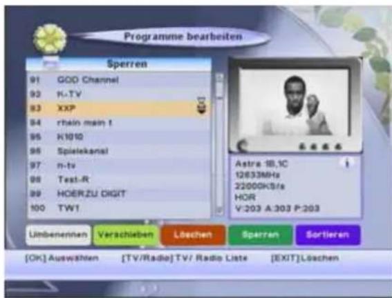ZEHNDER ZX 2102 - Sperren Sperren eines Programms zur Kindersicherung (- Taste) - 1