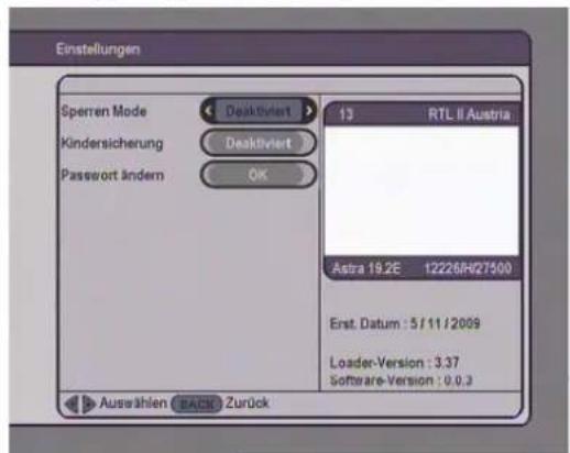 ZEHNDER HX 8010 I - KINDERSICHERUNGSEINSTELLUNGEN - 1
