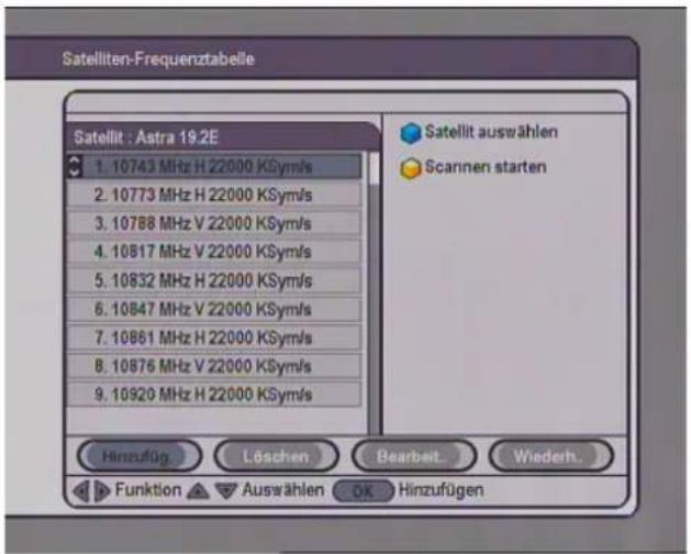 ZEHNDER HX 8010 I - FREQUENZLISTE BEARBEITEN - 1