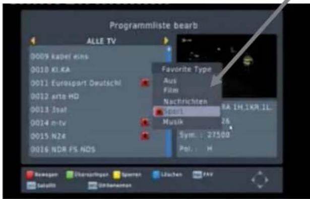 ZEHNDER HX 7133 PVR - Programme in eine von 4 Favoritenprogrammlisten aufnehmen (FAV - Taste) - 1