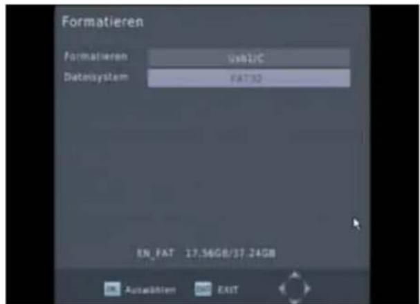 ZEHNDER HX 7133 PVR - Speichermedium/Festplatte formatieren - 2