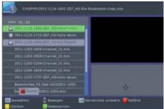 ZEHNDER HX 7133 PVR - ⊗ 'Löschen' Löschen einer Aufnahme (GELB - Taste) - 1