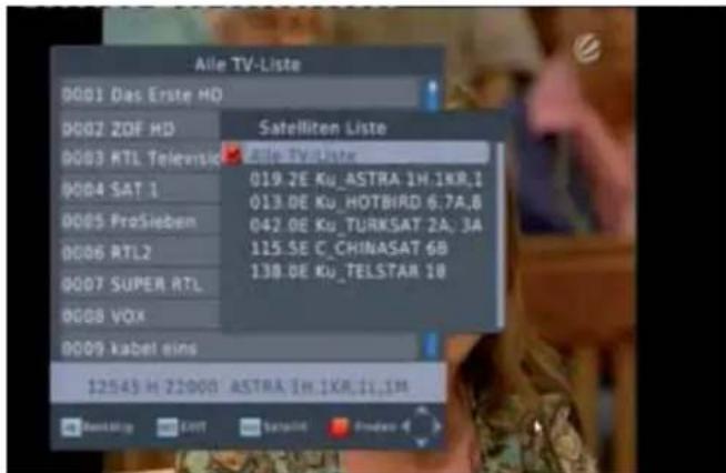 ZEHNDER HX 7133 PVR - Programmliste nach Satelliten sortiert - 1