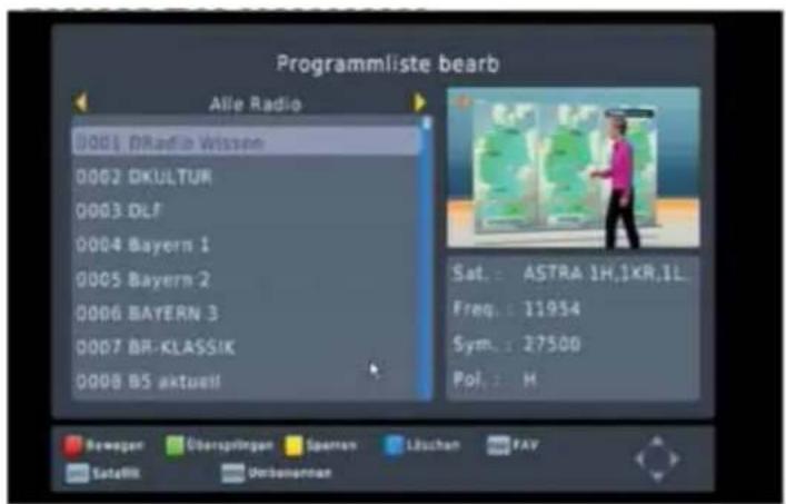 ZEHNDER HX 7133 PVR - Bearbeiten der Radioprogrammliste - 1