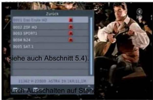 ZEHNDER HX 7133 PVR - Umschalten zum letzten Programmplatz - 1