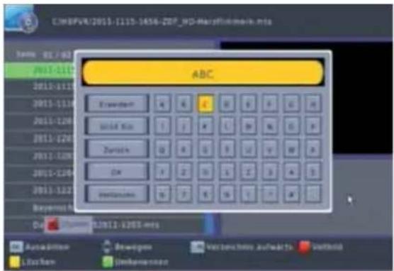 ZEHNDER HX 7133 PVR - 'Umbenennen' Titel einer Aufnahme ändern - 1