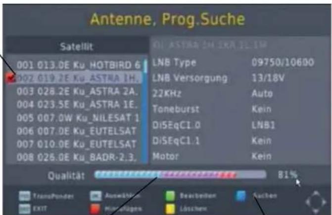 ZEHNDER HX 7133 PVR - Satellit auswählen - 1