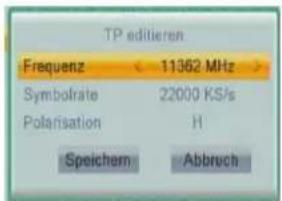 ZEHNDER HX 7202 CI+ - TP Suche -- Programme auf einem Transponder suchen - 3