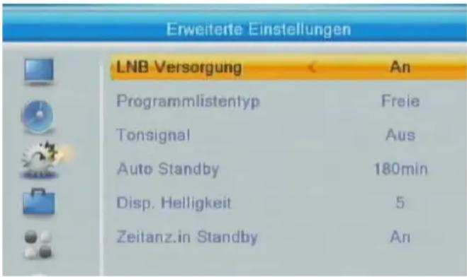 ZEHNDER HX 7202 CI+ - Erweiterte Einstellungen (LNB-Versorgung, ...) - 1