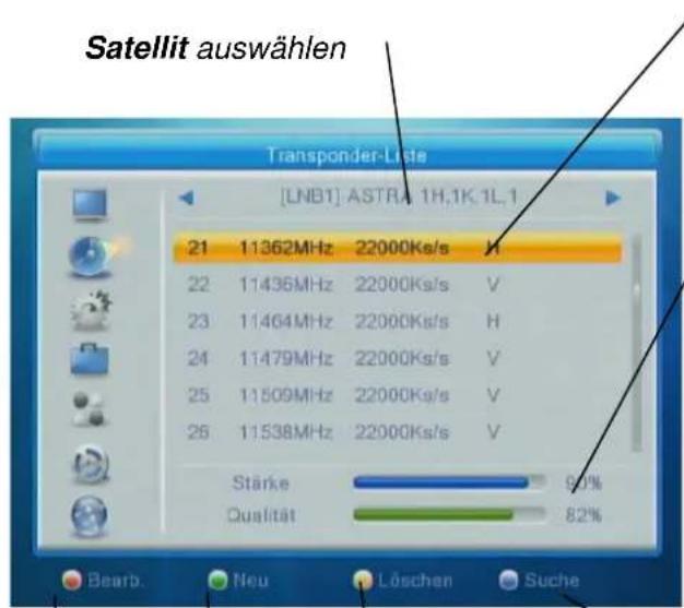ZEHNDER HX 7202 CI+ - TP Suche -- Programme auf einem Transponder suchen - 2
