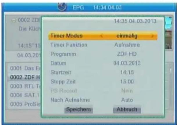 ZEHNDER HX 7202 CI+ - Aufnahme über EPG (Elektronischer Programmführer) - 1