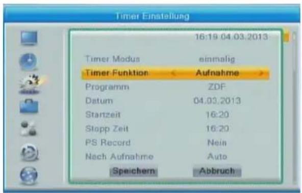 ZEHNDER HX 7202 CI+ - Timer - Aufnahme über Timer-Menü - 1