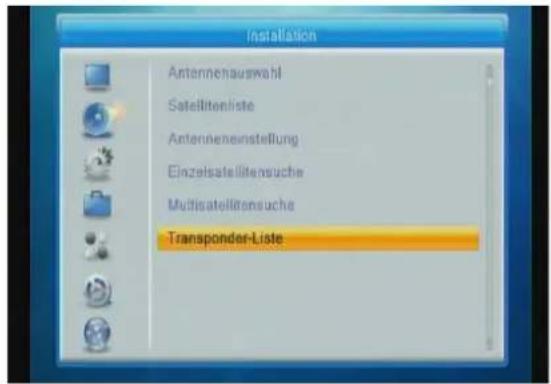 ZEHNDER HX 7202 CI+ - TP Suche -- Programme auf einem Transponder suchen - 1