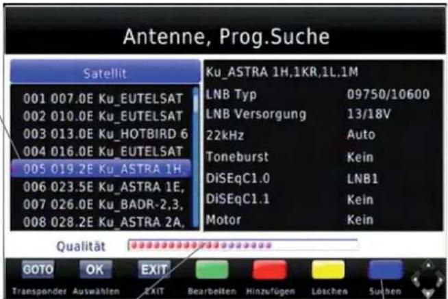 ZEHNDER HX 7120u - Satellit auswählen - 1
