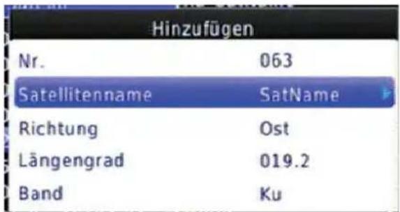 ZEHNDER HX 7120u - Satellitenliste - Ändern/Löschen/neuen Satellit anlegen - 2