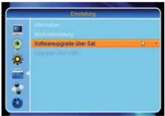 Einstellung Information Wertverstellung Softwareupgrade über Sat