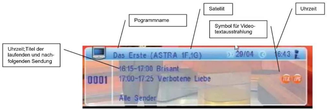Uhrzeit;Titel der laufenden und nachfolgenden Sendung Pogramname Satellit Symbol für Video-textausstrahlung Uhrzeit Das Erste (ASTRA 1F.1G) 29/04 16:43 0001 16:15~17:00 Brisant 17:00~17:25 Verbotene Liebe Alle Sender