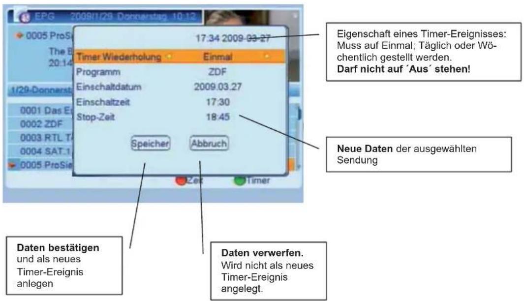 ZEHNDER DX 75e - Timer programmieren über EPG mit Taste GRÜN - 1