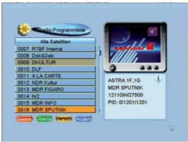 ZEHNDER DX 75e - Bearbeiten der Radioprogrammliste TV/RADIO - 1