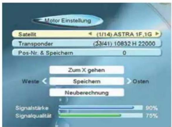 ZEHNDER DX 75e - Satellitenpositionen korrigieren - 1