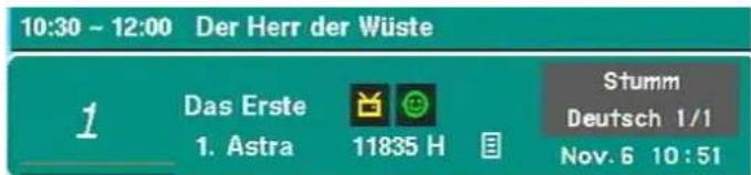 10:30 - 12:00 Der Herr der Wüste 1 Das Erste Stumm 1. Astra Deutschland 1/1 11835 H Nov. 6 10:51