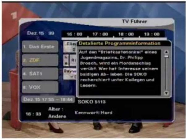 TV Führer Dez. 15 99 16 : 00 17 : 00 18 : 00 19 : 00 1. Das Erste 2. ZDF 3. SAT1 4. VOX Dez. 15 17:35 - 18:44 Alter : 16 : 33 Andere Detalierte Programminformation Auf den "Briefkastenonkel" eines Jugendmagazins, Dr. Philipp Brosch, wird ein Mordanschlag verübt. Wer hat Interesse seinem baldigen Ab- leben. Die SOKO recherchiert unter Kollegen und Lösem. SOKO 5113 Kennwort: Hord