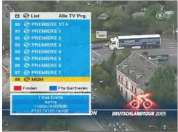 List Aße TV Prg. 80 PREMIERE STA 81 PREMIERE 1 82 PREMIERE 2 83 PREMIERE 3 84 PREMIERE 4 85 PREMIERE 5 86 PREMIERE 6 87 PREMIERE 7 88 MGM Finden Fits Sortieren 1 Das Erste Astra 11834/H/27900 P101/V101/A102 DEUTSCHLANDTOUR 2005