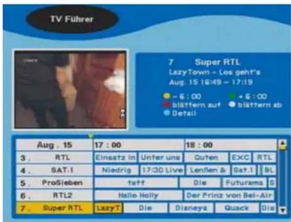 TV Führer 7 Super RTL LazyTown - Los geht's Aug. 15 16:49 - 17:19 - 6 : 00 + 6 : 00 blättern auf blättern ab Detail Aug . 15 17 : 00 18 : 00 3 . RTL Einsatz in Unter uns Cuten EXC RTL 4 . SAT.1 Niedrig 17:30 Live Lenßen & Sat.1 BL 5 . ProSieben taff Die Futurama S 6 . RTL2 Hallo Holly Der Prinz von…
