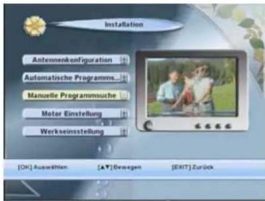 ZEHNDER DX 3010 CI - Manuelle Programmsuche -- Programme auf einem Transponder suchen - 1