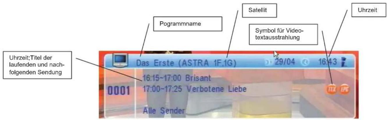 Uhrzeit;Titel der laufenden und nachfolgenden Sendung Pogramname Satellit Symbol für Video-textausstrahlung Uhrzeit Das Erste (ASTRA 1F.1G) 29/04 16:43 0001 16:15~17:00 Brisant 17:00~17:25 Verbotene Liebe Alle Sender