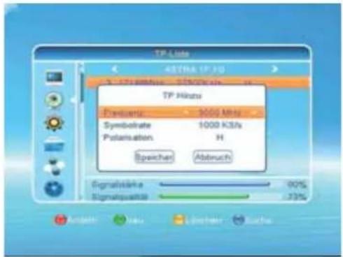TP Hertz Frequency 3000 MHz Symbolate 1000 KHz Putations H Speicher Abbruch Signalstehne 90% Signalquartite 73%