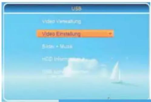 USB Video Verwaltung Video Einstellung Slide + Music HDD Information USB