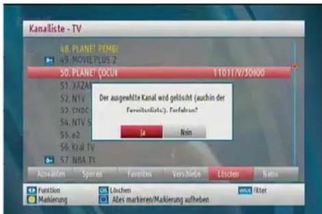 WISI OR 153 - Löschen von Kanälen - 1