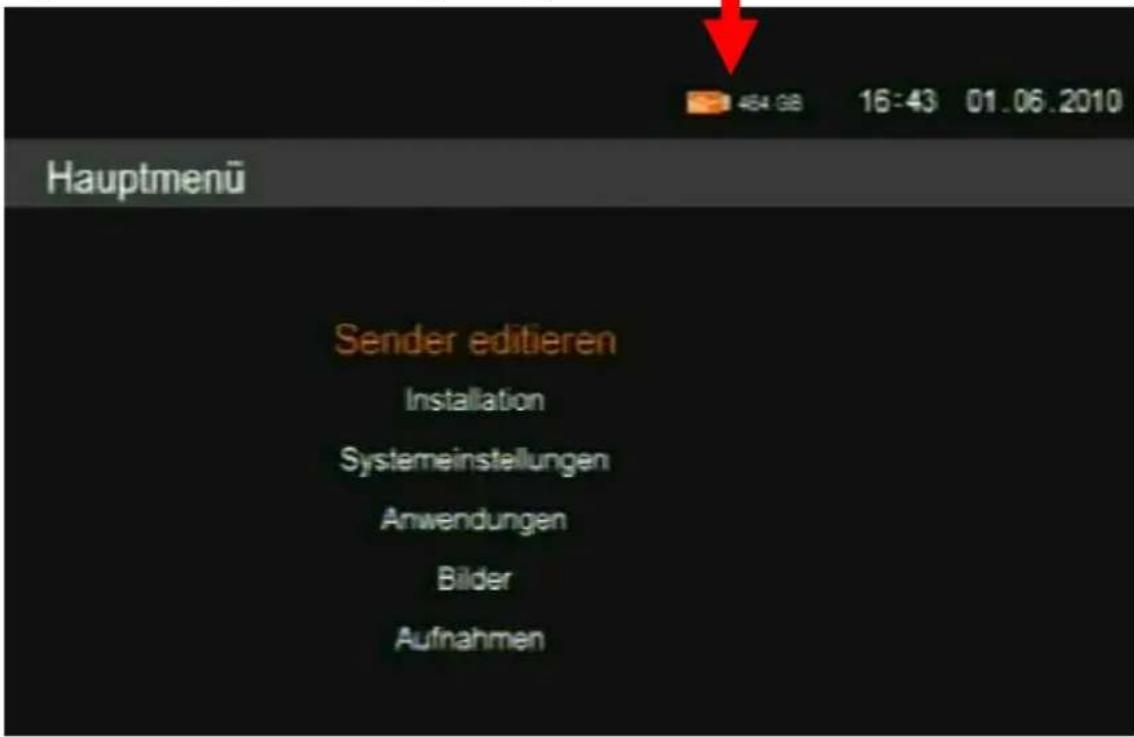 Hauptmenü Sender editieren Installation Systemeinstellungen Anwendungen Bilder Aufnahmen