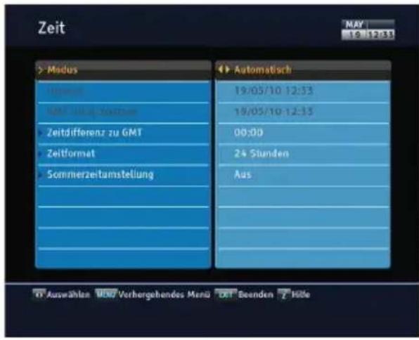 TOPFIELD CBP-2001 CI+ - Einstellung der Ortszeit - 1
