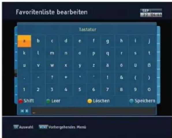 TOPFIELD CBP-2001 CI+ - Die Benutzung der Bildschirmtastatur - 1
