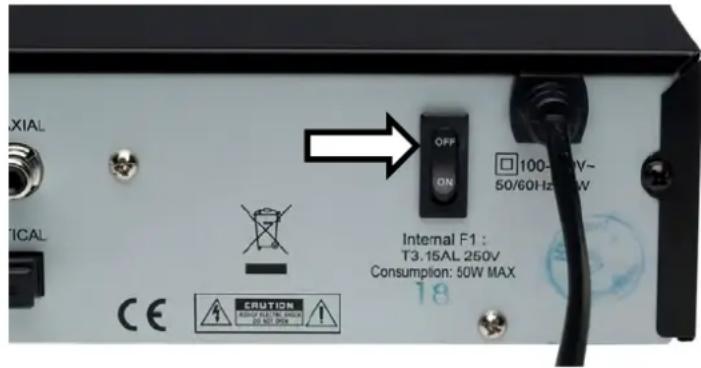 AXIAL MICAL CE CAUTION Internal F1 : T3.15AL 250V Consumption: 50W MAX OFF ON 100-30V~ 50/60Hz 18