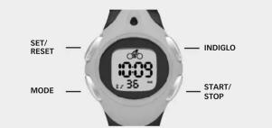 SET/ RESET MODE INDIGLO 1:36 START/ STOP
