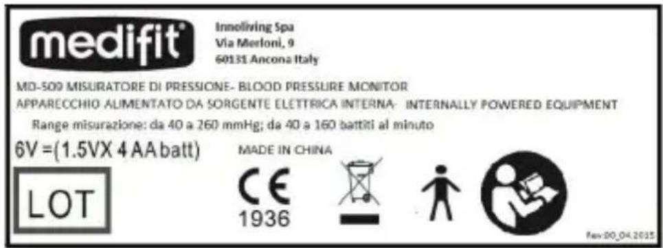 Medifit MD 509 - RATING LABEL - 1