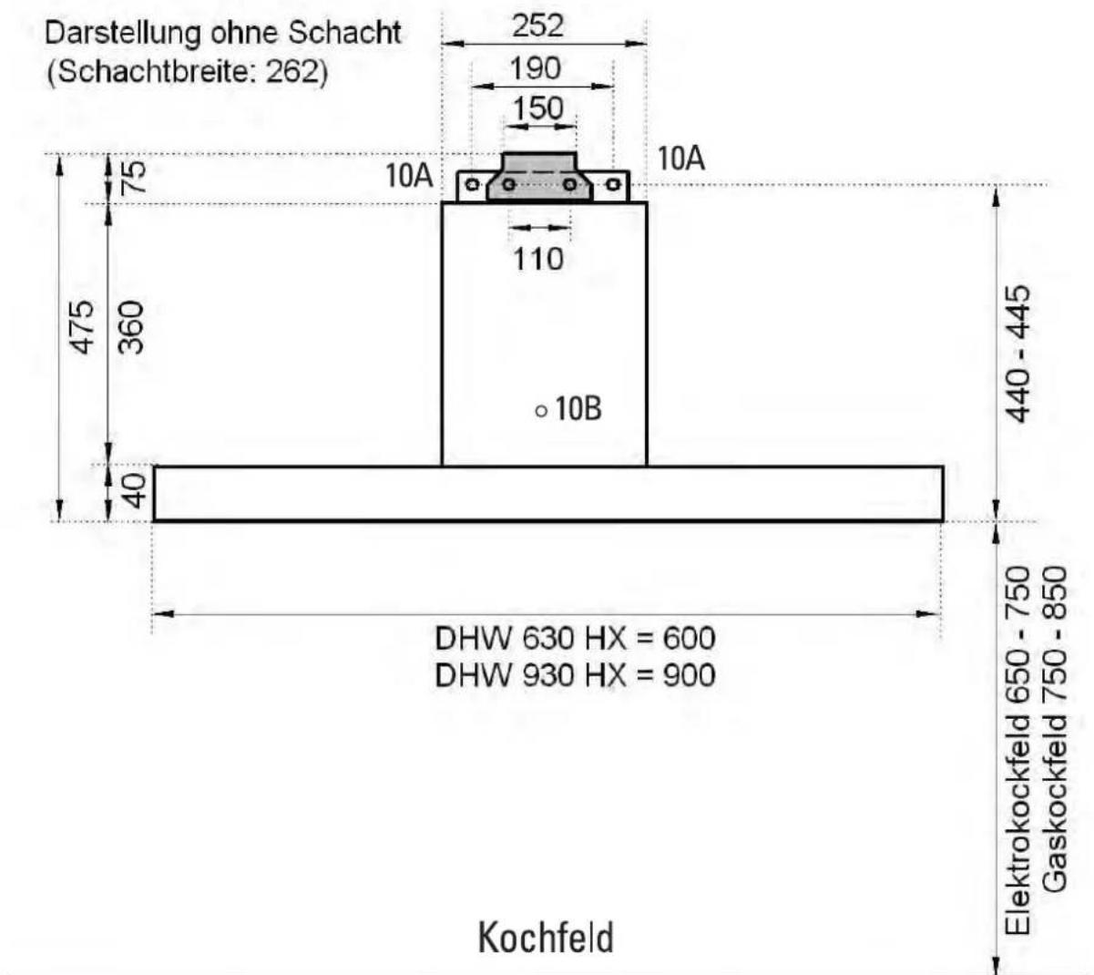 Domatix DHW 630 HX - Montageskizze: - 1