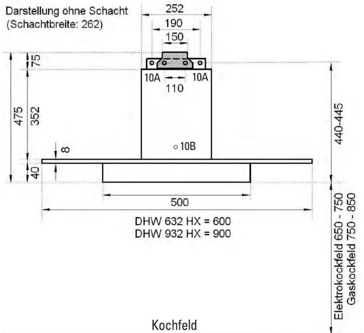 Domatix DHW 632 HX - Montageskizze: - 1