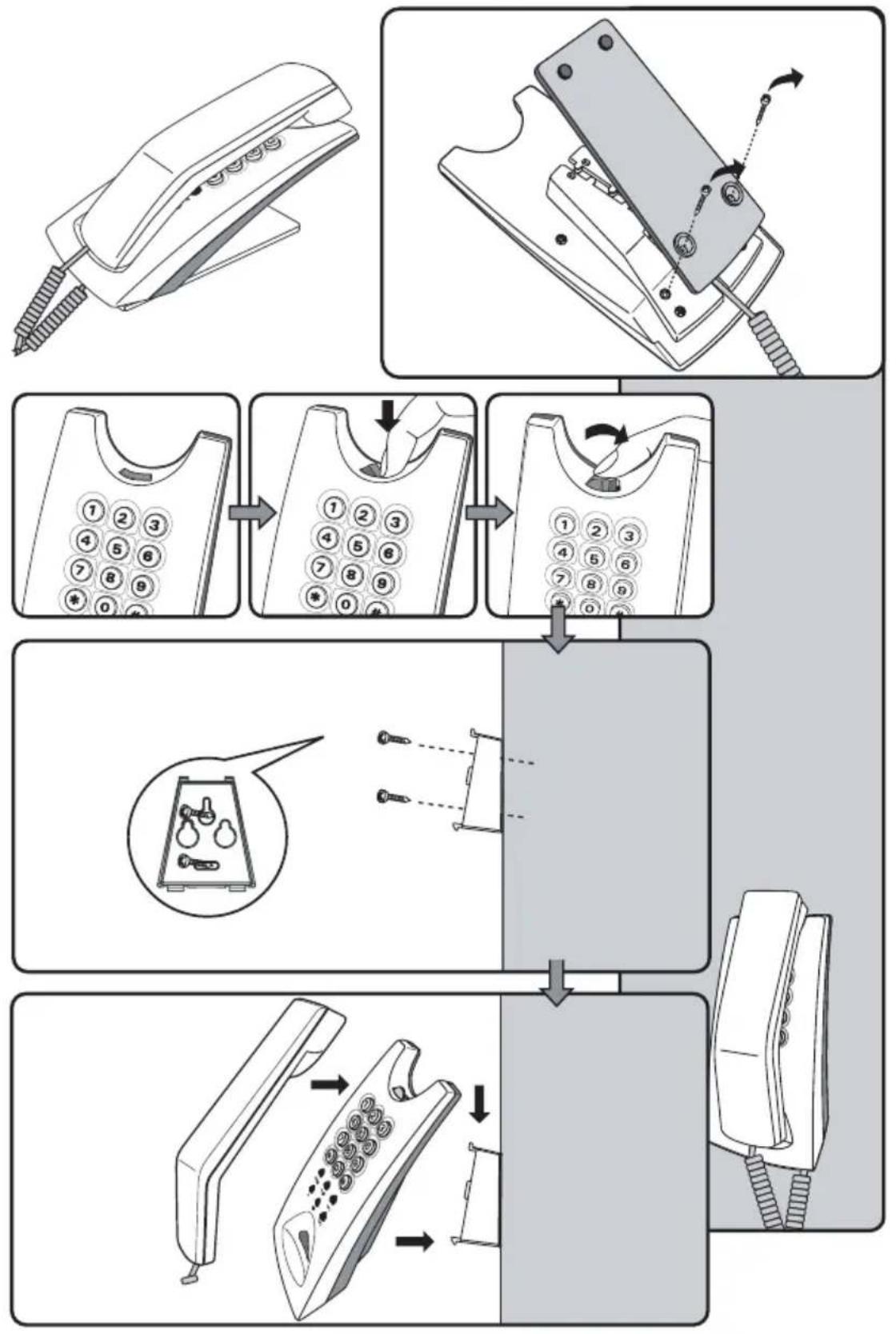 AGFEO T10 - Wall Mounting with Bracket - 1