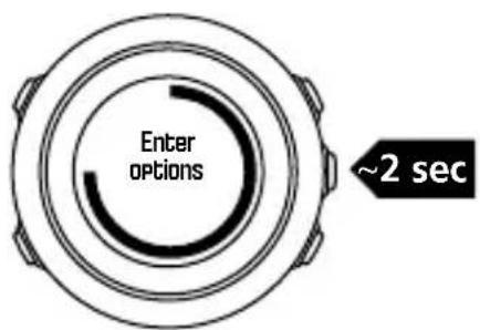 Enter options ~2 sec