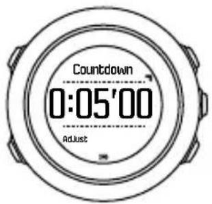 Countdown 0:05'00 Adjust