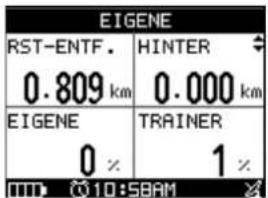 EIGENE RST-ENTF. 0.809 km HINTER 0.000 km EIGENE 0 x TRAINER 1 x 10:58AM
