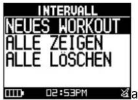 INTERVALL NEUES WORKOUT ALLE ZEIGEN ALLE LÖSCHEN 02:53PM