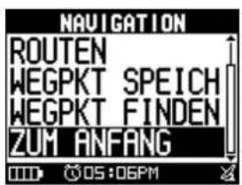 NAVIGATION ROUTEN WEGPKT SPEICH WEGPKT FINDEN ZUM ANFANG 05:06PM