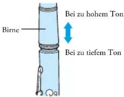 Birne Bei zu hohem Ton Bei zu tiefem Ton