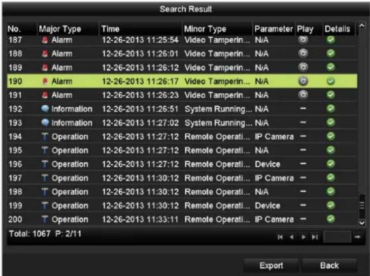 Hikvision DS-9108HFI-ST - Playing Back by Searching System Log - 2