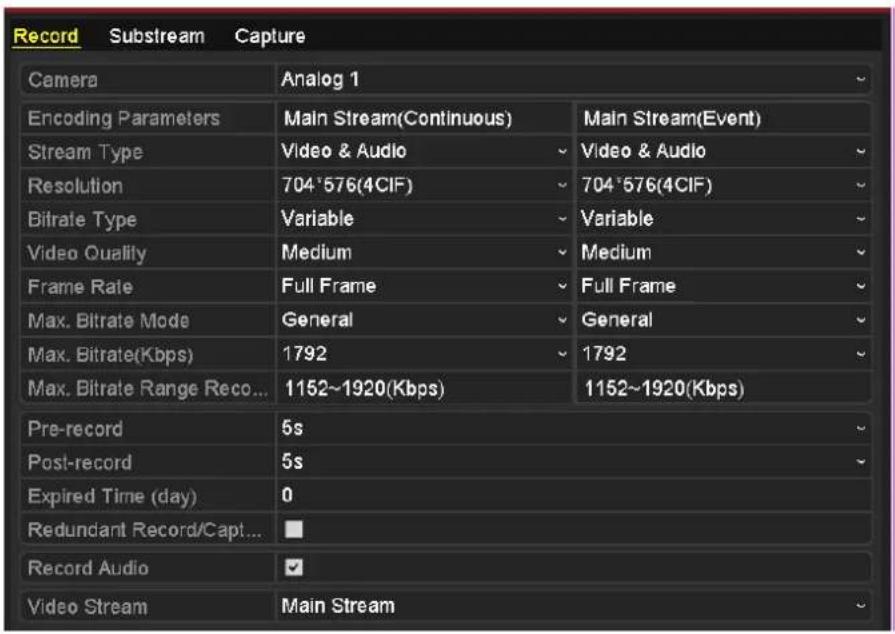 Hikvision DS-9108HFI-ST - 1) Select Record. - 1